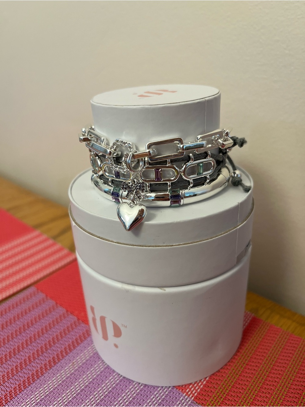 Bomb party Silver Bracelet Stack with Heart Charm - Summer 2026